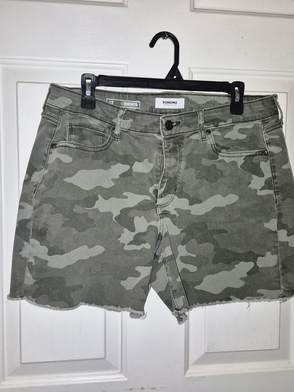 Sonoma Green Camo Denim Cutoff Shorts